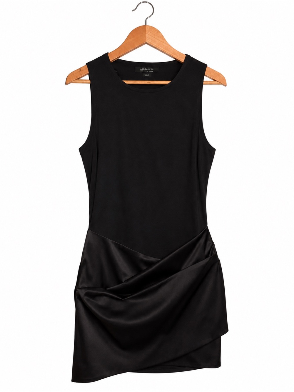 AllSaints Mini Dress | Satin Wrap Skirt & Chiffon Top | Size 2